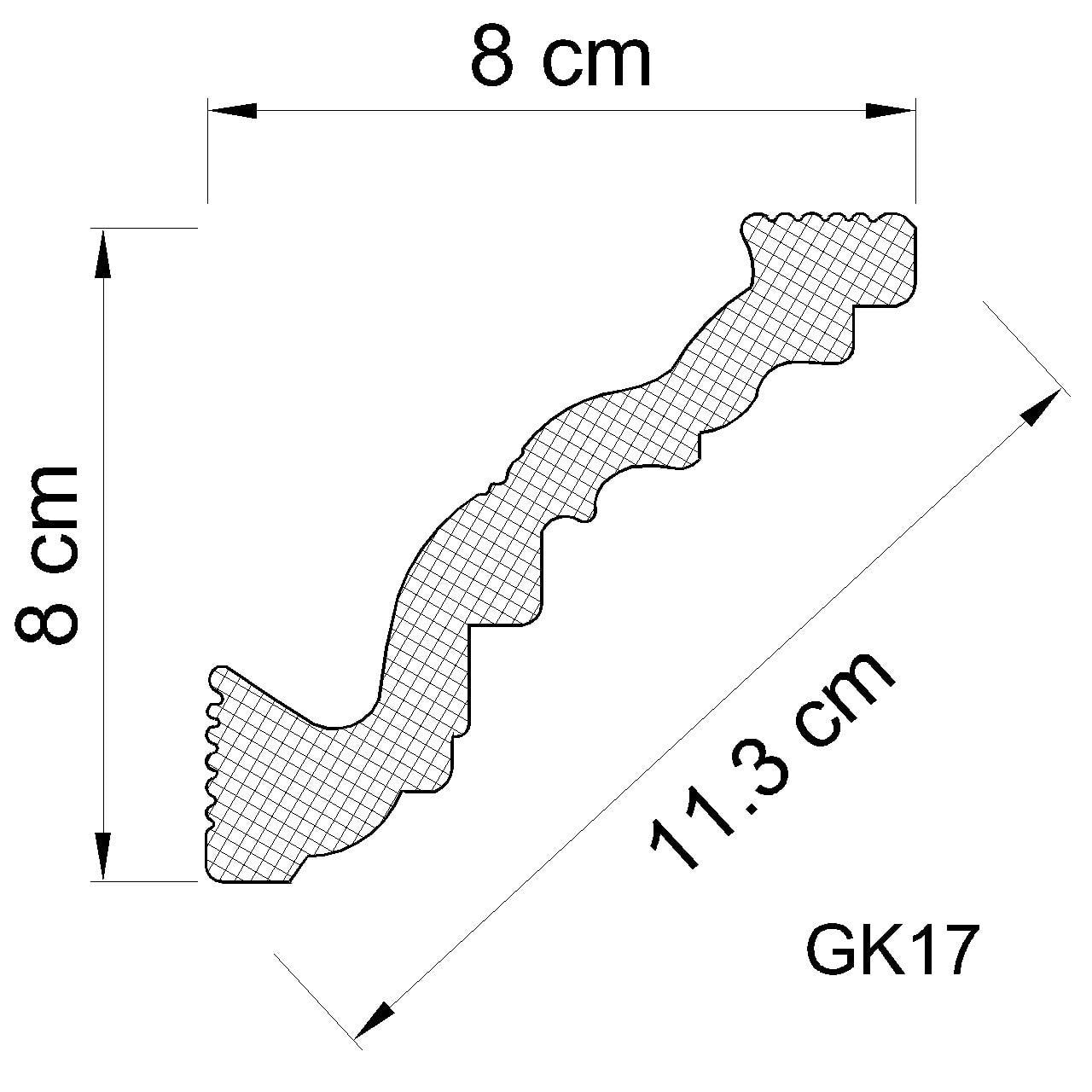 Taklist frigolit GK17